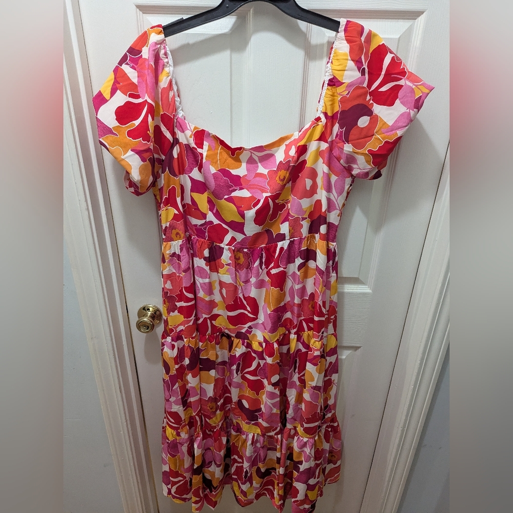 Floral Pink and Red Chic Soul Women's Dress